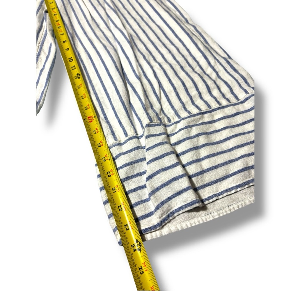 Lauren Conrad 2-Piece White and Blue Striped Lightweight Tie Up Top & Bottom Set - Picture 9 of 16